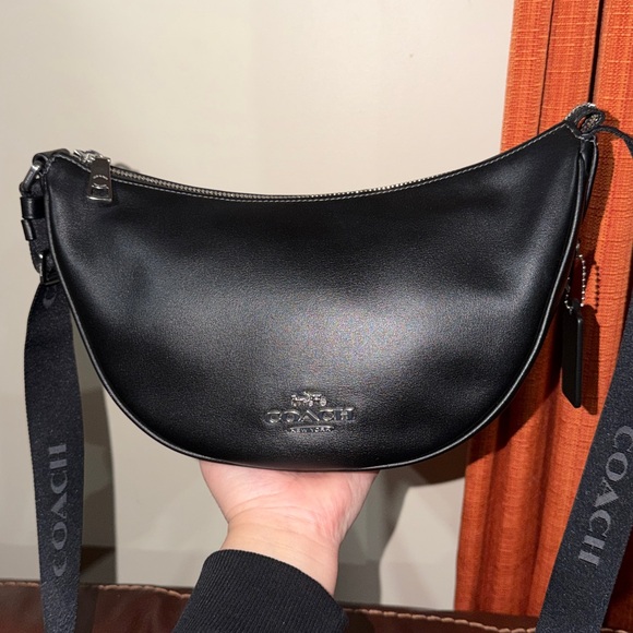 ‼️Coach Black Leather Pace Shoulder Bag Crossbody Bag - Picture 7 of 16